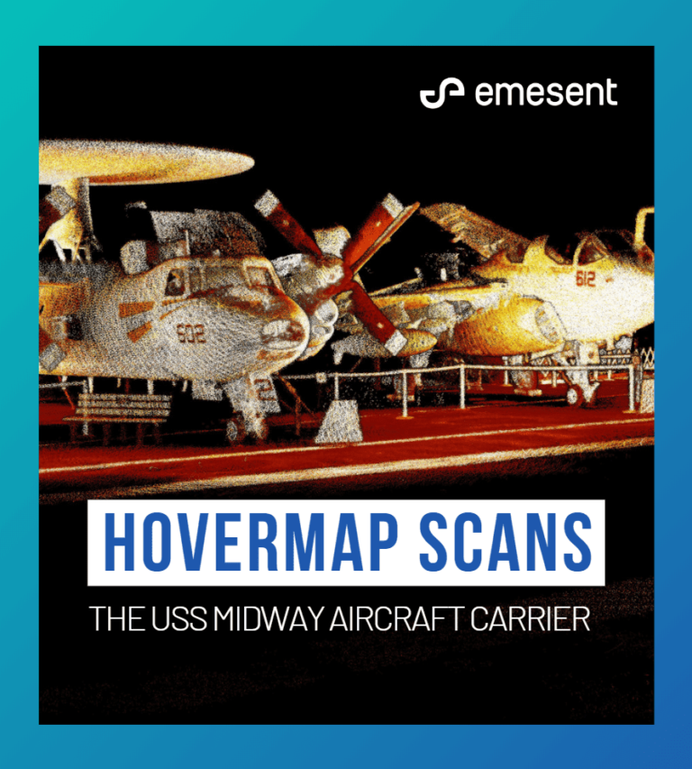 USSミッドウェイ・ミュージアムは、Hovermap 、新しい航空機をバーチャルに組み立て直し、目的の展示に適合するか確認する。